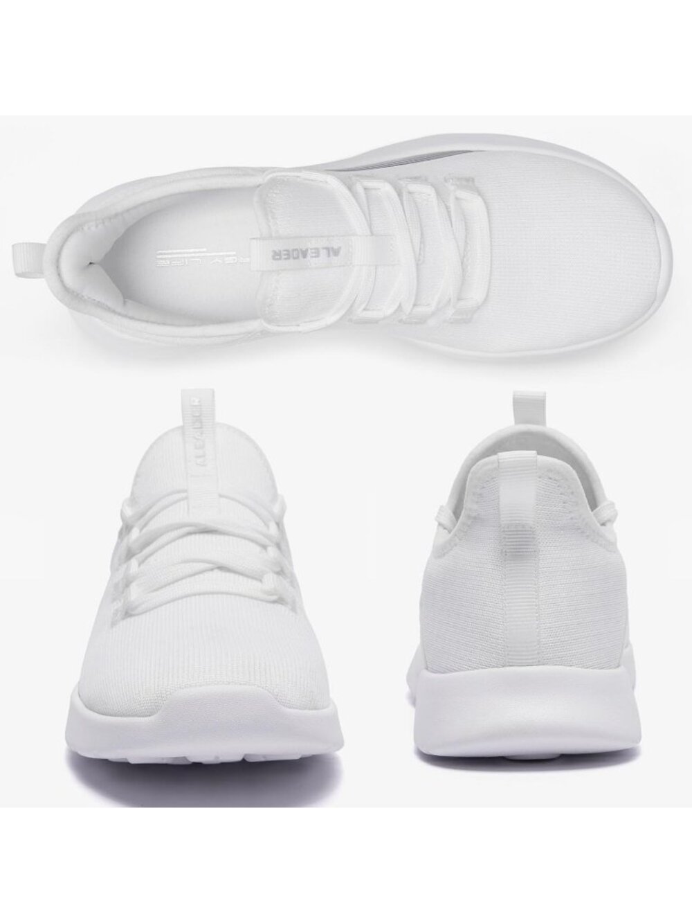 Women's White And Silver Mesh Energy Cloud Pull-On Lightweight Slip On Sneaker - Picture 6 of 6